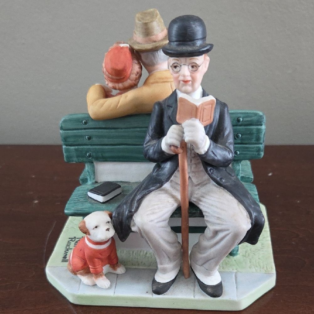 Norman Rockwell Sculpture with Black and Green Details